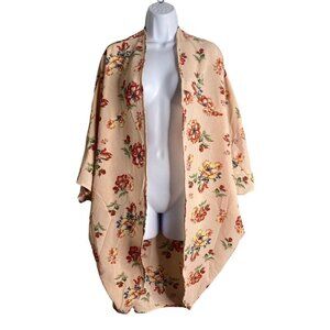 FRUMOS Womens Kimono Open Cardigan Floral‎ Long Sleeve Size O/S